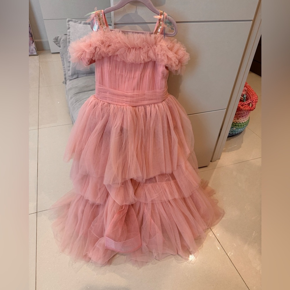 Mac Duggal Coral Ruffled Tulle Gown